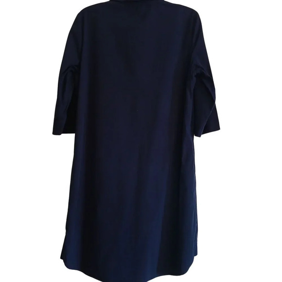 J McLaughlin Lightweight Cotton Pull Over Navy Dress Tunic L - Picture 2 of 3